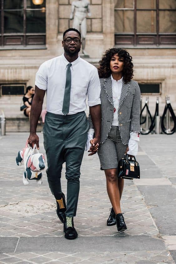 Black and white outlet matching couple outfits